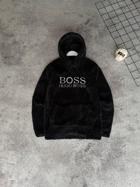 Чоловічий зимове худі Boss плюшеве чорне Моло-51KK фото