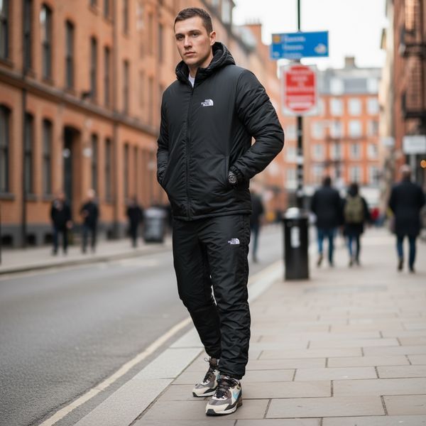 Чоловічий зимовий спортивний костюм The North Face чорний флісовий Комплект ТНФ плюшевий Will-Т0086 фото