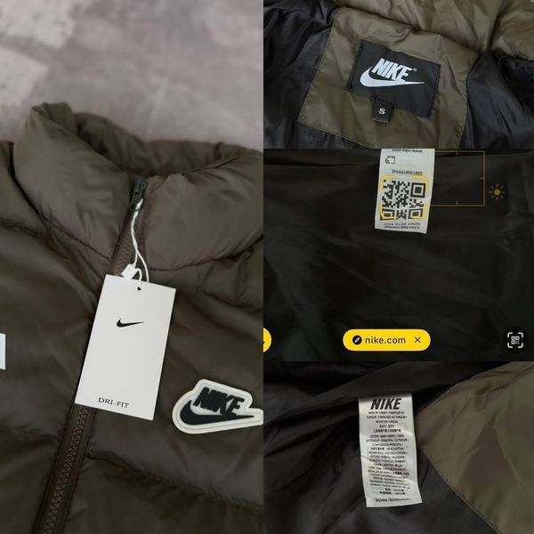 Мужская зимняя куртка Nike Nocta хаки Пуховик Найк Нокта без капюшона Моло-33703 фото