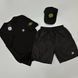 Чоловічий літній костюм Stone Island Футболка Шорти Кепка чорний із патчем Стон Айленд Will-SS0020 фото 1