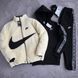 Мужской спортивный костюм Nike 3в1 белый Комплект Найк Худи Штаны Куртка Хар-717 фото 2
