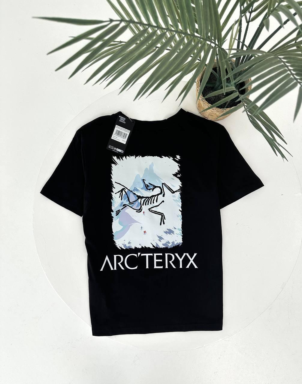 Чоловіча футболка Arcteryx чорна бавовняна Арктерікс