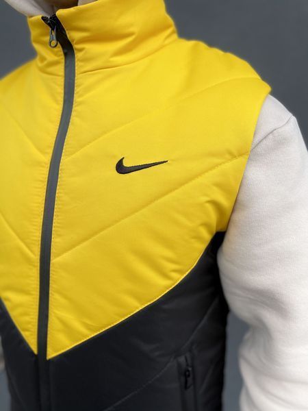Мужская жилетка Nike без капюшона черная с желтым Безрукавка Найк весенняя осенняя Intr-1620128819 фото