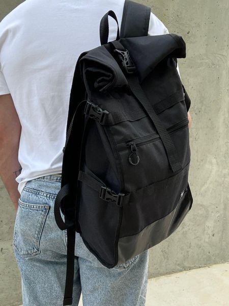 Рюкзак Ролтоп чорний Портфель оксфорд міський RollTop Ту-00000067 фото