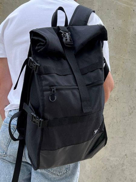 Рюкзак Ролтоп чорний Портфель оксфорд міський RollTop Ту-00000067 фото