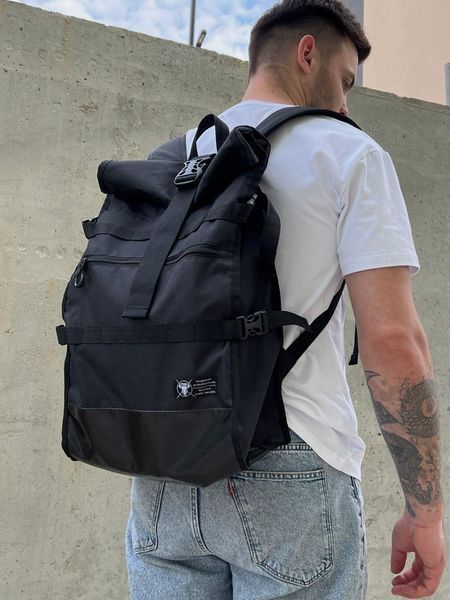Рюкзак Ролтоп чорний Портфель оксфорд міський RollTop Ту-00000067 фото
