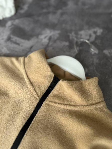 Мужской зимний спортивный костюм Nike оверсайз бежевый Комплект Найк без капюшона плюшевый Моло-7R-3 фото