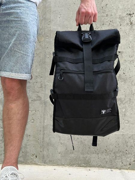 Рюкзак Ролтоп чорний Портфель оксфорд міський RollTop Ту-00000067 фото