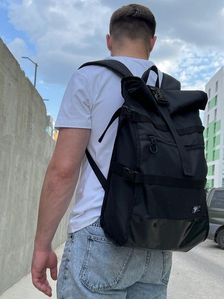 Рюкзак Ролтоп чорний Портфель оксфорд міський RollTop Ту-00000067 фото