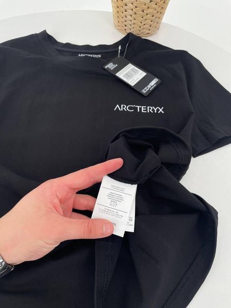 Мужская футболка Arcteryx черная хлопковая Арктерикс Гла-193 фото