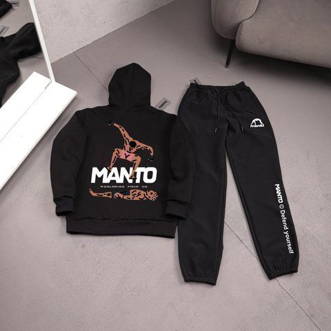 Мужской зимний спортивный костюм Manto Stomp черный Комплект Манто Худи Штаны плащевка Ads-525 фото