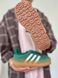 Женские кроссовки Adidas Gazelle на платформе замшевые зелёные Адидас Газели Arm-Gazz_0384 фото 3