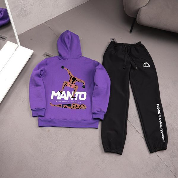 Чоловічий зимовий спортивний костюм Manto Stomp чорний Комплект Манто Худі Штани плащівка Ads-525 фото