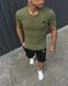 Мужской летний костюм Adidas Футболка Шорты хаки с черным комплект Адидас Intr-8797257875 фото 2