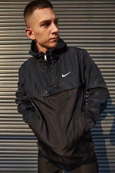 Чоловічий Анорак Nike чорний з синім Вітровка Найк демісезонна Intr-1602860219 фото