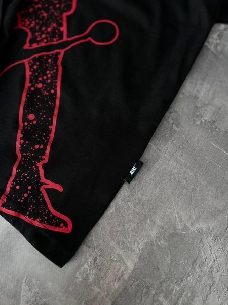 Мужской летний костюм Jordan Футболка Штаны черный с красным Комплект Джордан Моло-11-450 фото
