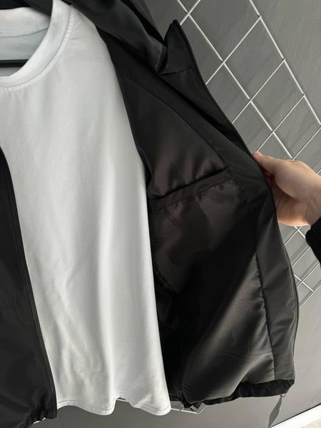 Чоловіча вітрівка Adidas з капюшоном чорна Куртка Адідас з плащової тканини Rap-RD388 фото