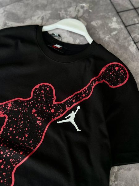 Мужской летний костюм Jordan Футболка Штаны черный с красным Комплект Джордан Моло-11-450 фото