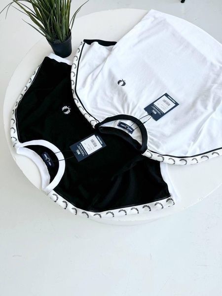 Чоловіча&nbsp;футболка Fred Perry біла з лампасами Фред Перрі Хар-609 фото