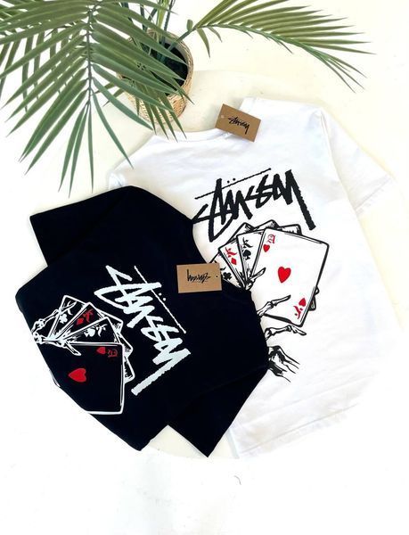Мужская футболка Stussy белая хлопковая Тенниска Стусси Гла-109 фото