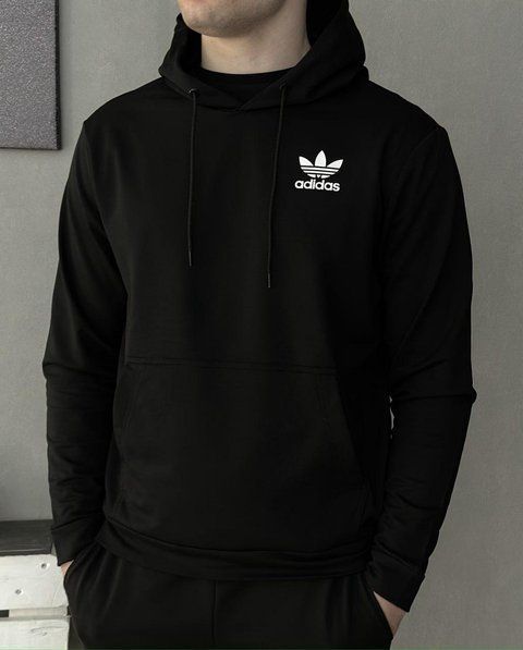 Мужское худи Adidas черное Толстовка Адидас с капюшоном Rap-RD120 фото