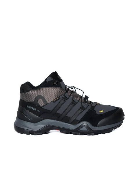 Мужские зимние кроссовки Adidas Terrex Fast R Mid Gore-Tex темно-серый Адидас рипстоп на гортекс Pow-AD117 фото