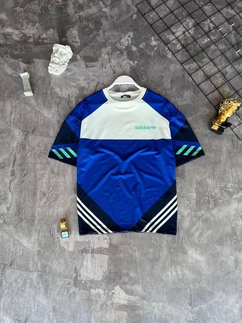 Мужская футболка оверсайз Adidas синяя Тенниска Адидас Моло-12-2R фото