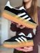 Женские кроссовки Adidas Gazelle на платформе замшевые чёрные Адидас Газели Arm-Gaz_0284 фото 1