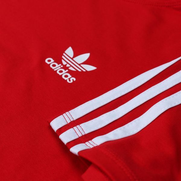 Чоловіча футболка Adidas червона зі смугами Адідас із лампасами Хар-176 фото