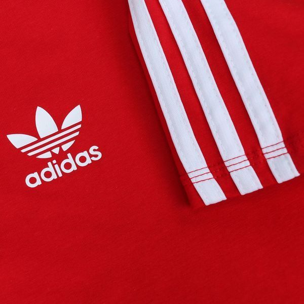 Чоловіча футболка Adidas червона зі смугами Адідас із лампасами Хар-176 фото