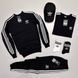 Мужской костюм Adidas 4в1 без капюшона красный Набор Адидас Свитшот Штаны Футболка Кепка Хар-150 фото 7