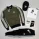 Мужской костюм Adidas 4в1 без капюшона красный Набор Адидас Свитшот Штаны Футболка Кепка Хар-150 фото 3