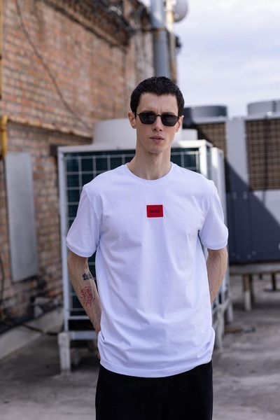 Мужская футболка Hugo Boss белая хлопковая Хьюго Босс Хар-2 (коп3) фото