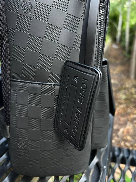 Рюкзак Louis Vuitton черный в клетку Сумка кассический Луи Виттон Cap-141 фото