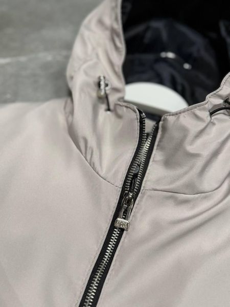 Мужская ветровка Stone Island с патчем молочная Куртка Стон Айленд из плащевки Моло-SN103 фото