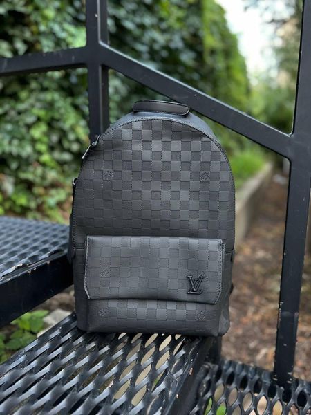 Рюкзак Louis Vuitton черный в клетку Сумка кассический Луи Виттон Cap-141 фото