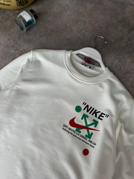 Мужская кофта Nike без капюшона белая Свитшот Найк Моло-7677 фото