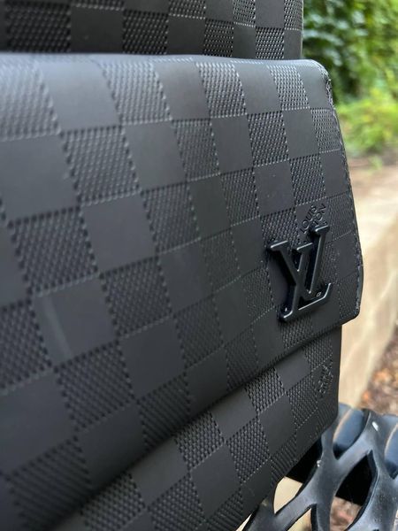 Рюкзак Louis Vuitton черный в клетку Сумка кассический Луи Виттон Cap-141 фото