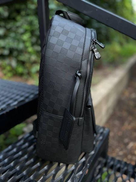 Рюкзак Louis Vuitton черный в клетку Сумка кассический Луи Виттон Cap-141 фото