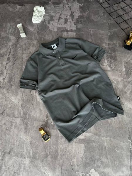 Мужская футболка Поло Nike серая Тенниска Найк моло-NE4 фото