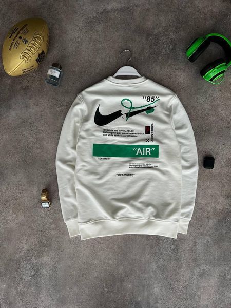 Мужская кофта Nike без капюшона белая Свитшот Найк Моло-7677 фото