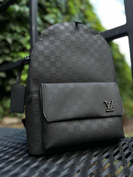 Рюкзак Louis Vuitton черный в клетку Сумка кассический Луи Виттон Cap-141 фото