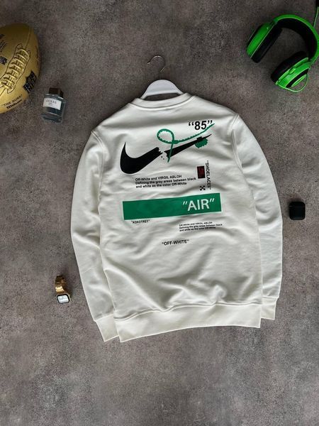 Мужская кофта Nike без капюшона белая Свитшот Найк Моло-7677 фото