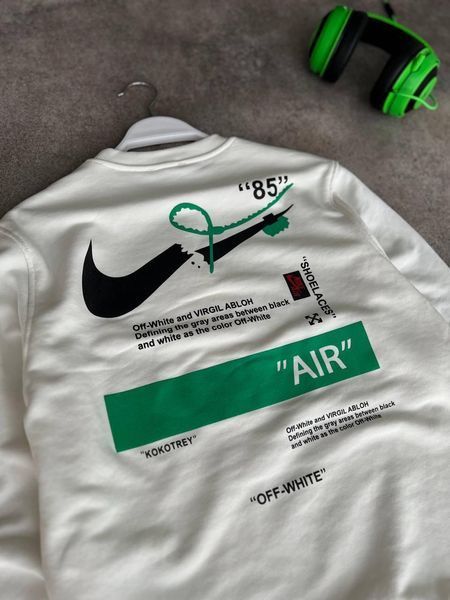 Мужская кофта Nike без капюшона белая Свитшот Найк Моло-7677 фото