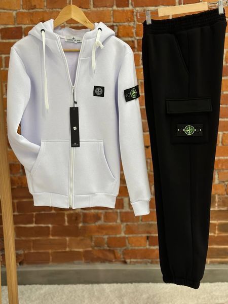 Мужской зимний спортивный костюм Stone Island черный Комплект Стон Айленд с капюшоном Хар-162 фото
