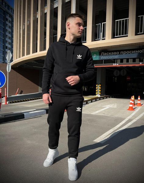 Мужской зимний спортивный костюм Adidas 3в1 черный Комплект Адидас Костюм Куртка Rap-RD022/RD024/RD280 фото