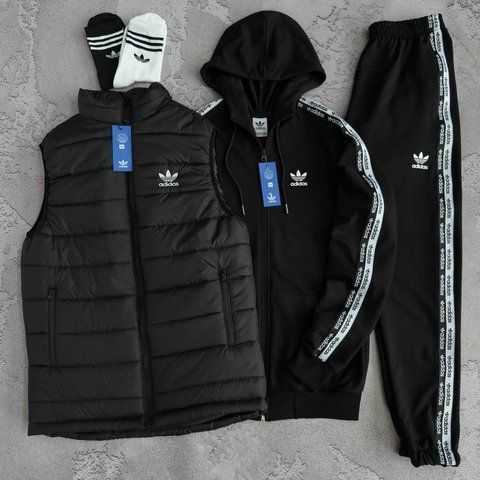 Чоловічий спортивний костюм Adidas чорний Хар-784 фото