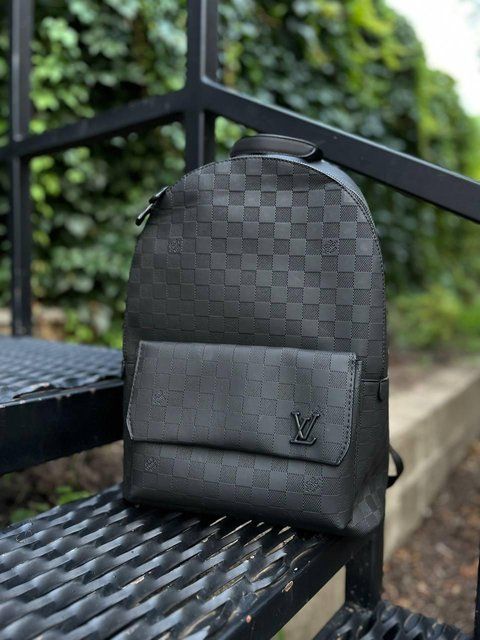 Рюкзак Louis Vuitton черный в клетку Сумка кассический Луи Виттон Cap-141 фото