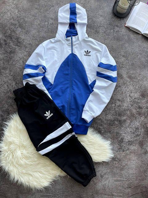 Мужской спортивный костюм Adidas синий с черным Комплект Олимпийка Штаны Адидас univer-115 фото