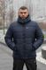 Мужская зимняя куртка Nike синяя Пуховик Найк с капюшоном Intr-1590495450 фото 1